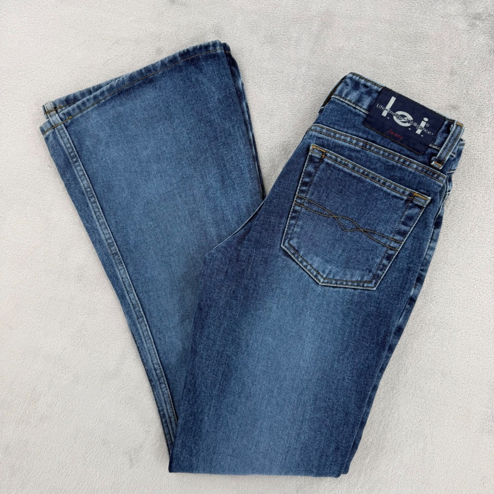 Vintage LEI Jeans Womens Size 3 Medium Wash High Rise Flare Leg 100% Cotton 90s